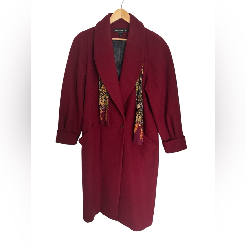VTG Donny Brook Wool Women's Double Breasted Overcoat - Red - Size 12 (Large)